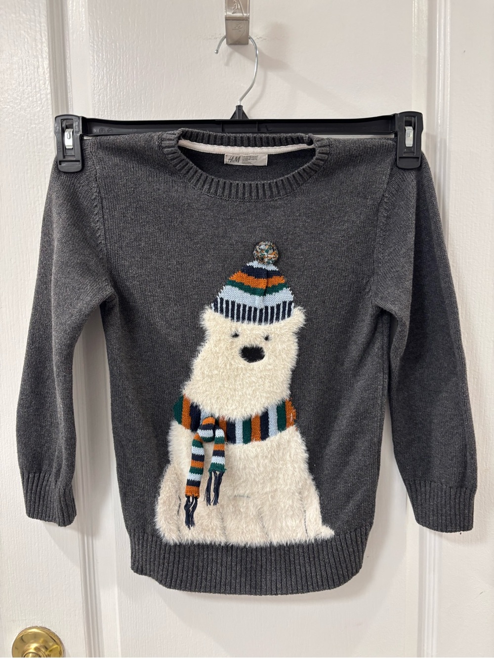 H&M Gray Polar Bear Sweater Long Sleeve